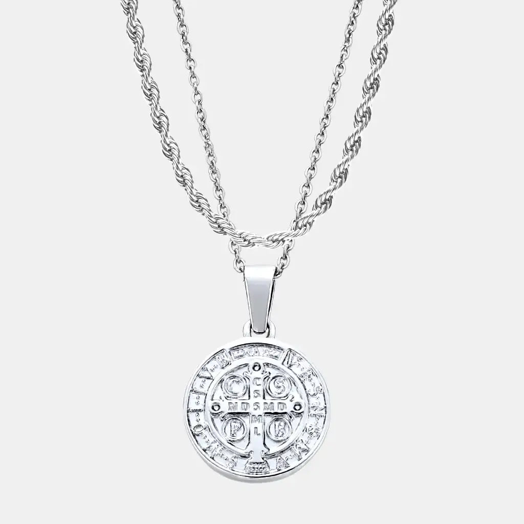 St. Benedict Set Silver (Rope)