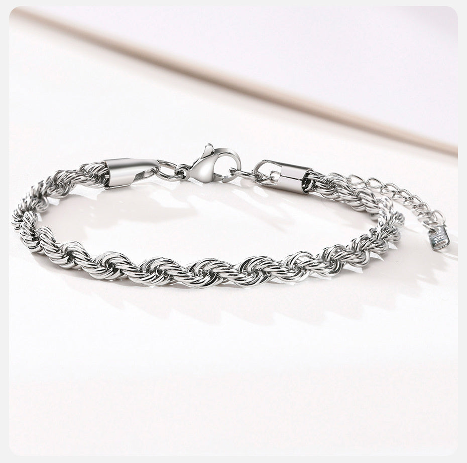 Rope Bracelet 4mm Silver
