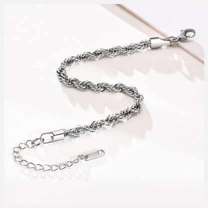 Rope Bracelet 4mm Silver