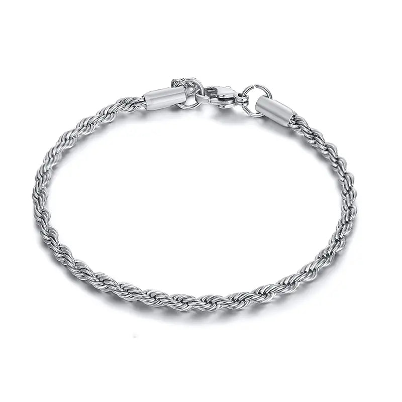 Rope Bracelet 4mm Silver