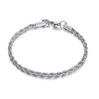 Rope Bracelet 4mm Silver