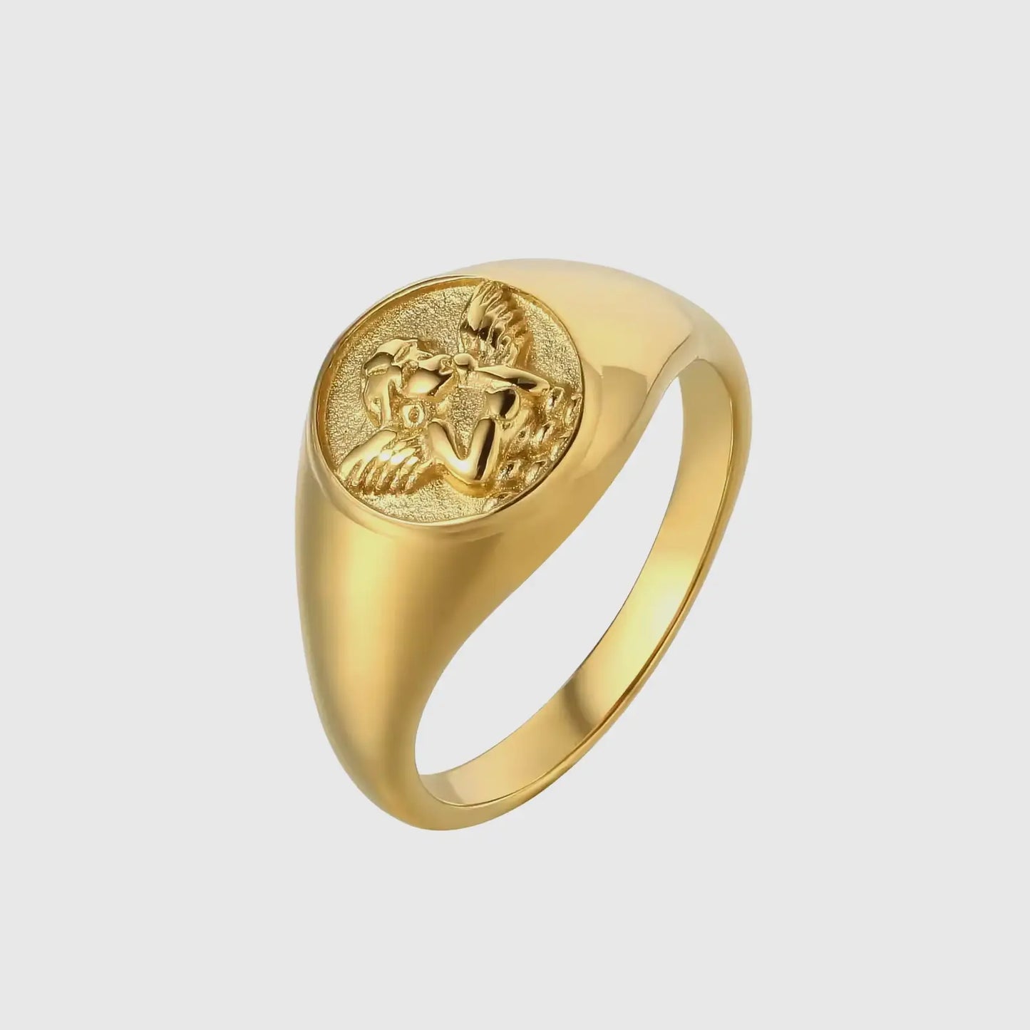 Angel Signet Ring Gold