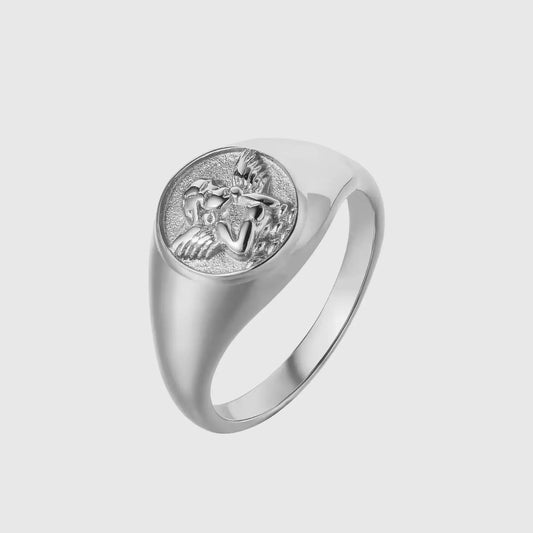Angel Signet Ring Silver