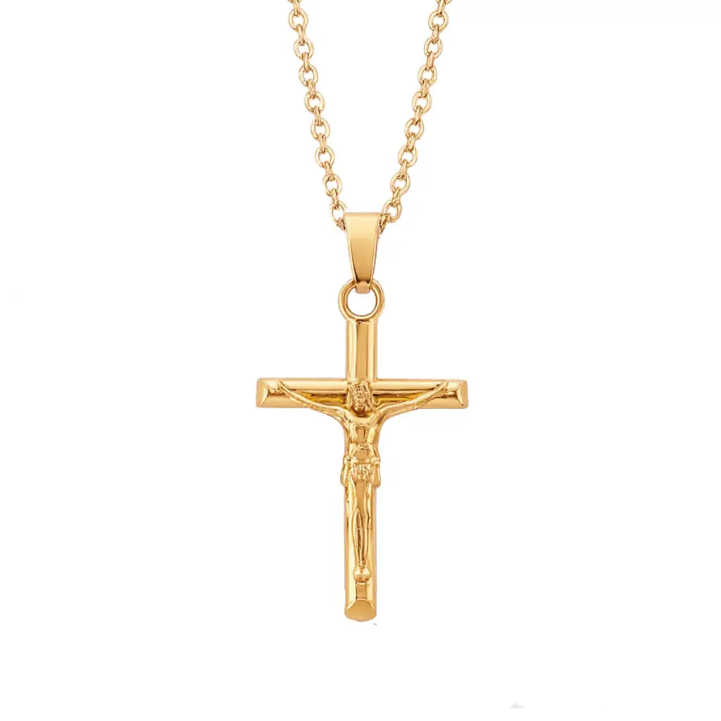 Crucifix Necklace Gold