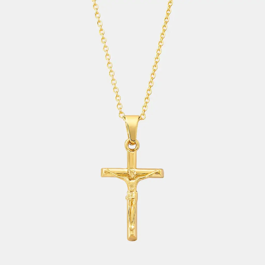 Crucifix Necklace Gold