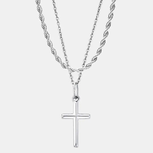 Cross Set Silver (Rope)