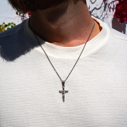 Crucifix Necklace Silver