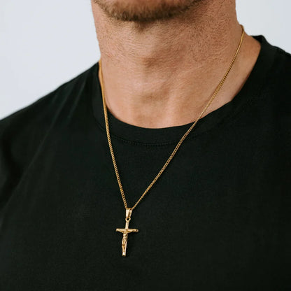 Crucifix Necklace Gold