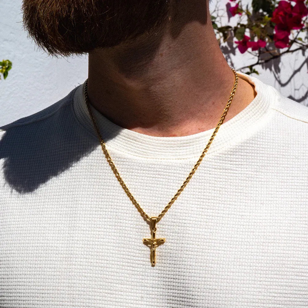 Crucifix Necklace Gold