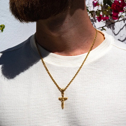 Crucifix Necklace Gold