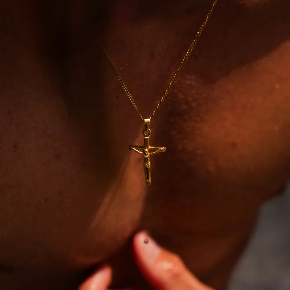 Crucifix Necklace Gold