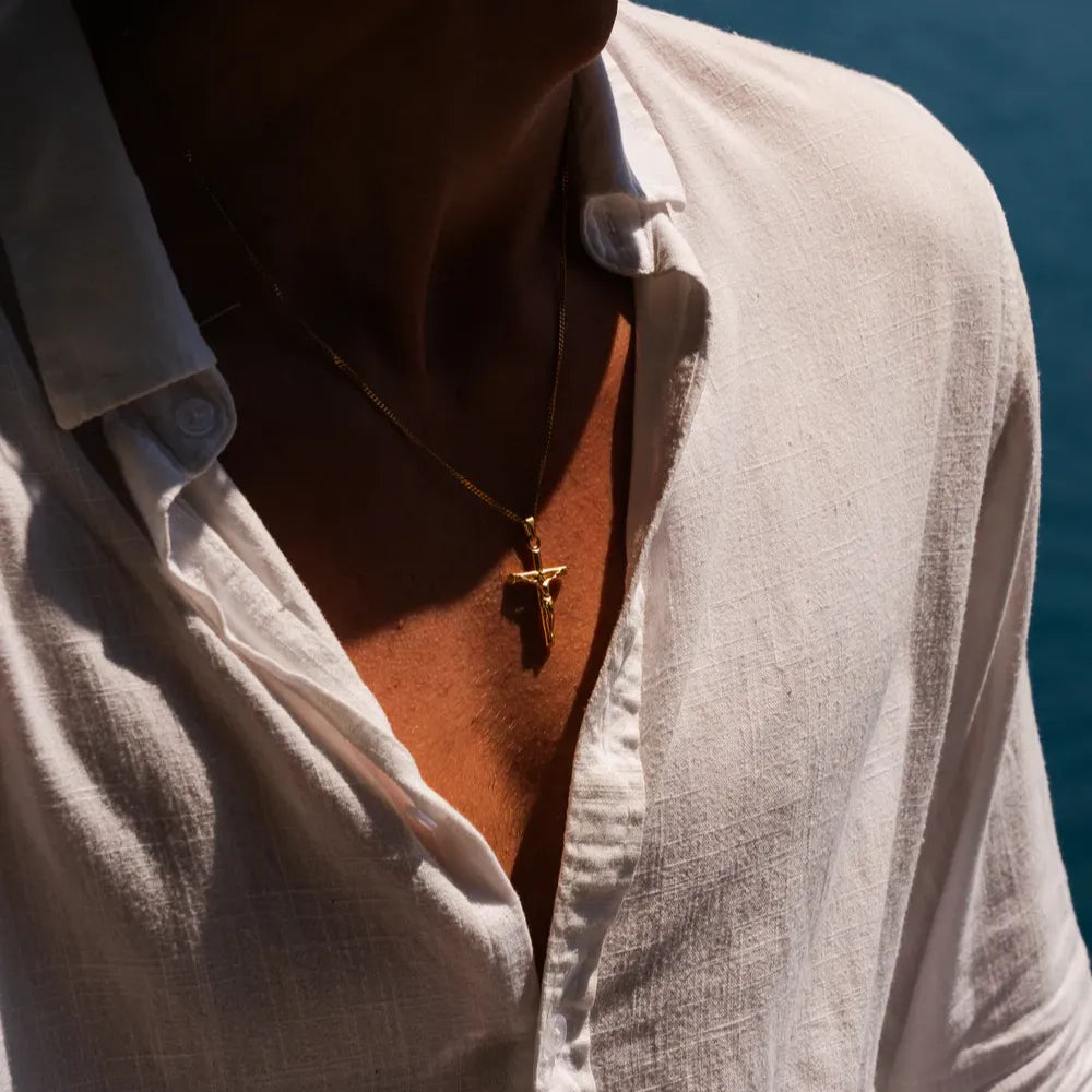 Crucifix Necklace Gold