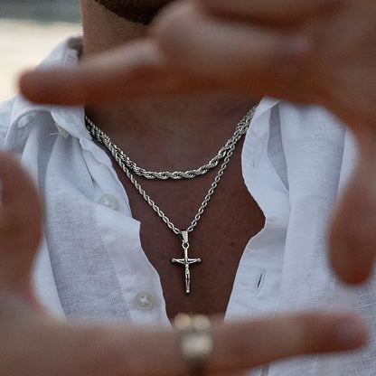 Crucifix Necklace Silver