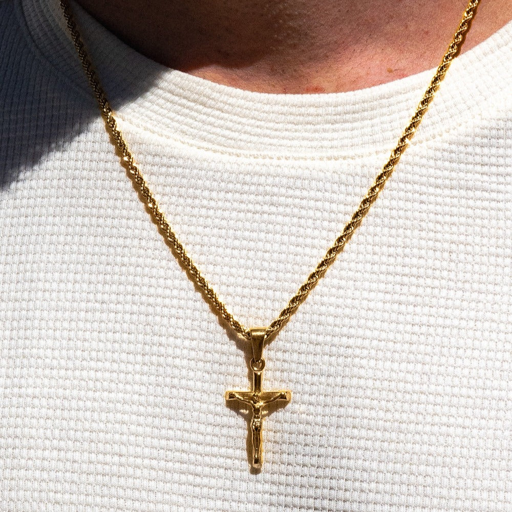 Crucifix Necklace Gold