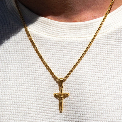 Crucifix Necklace Gold
