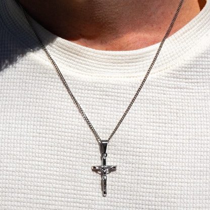 Crucifix Necklace Silver