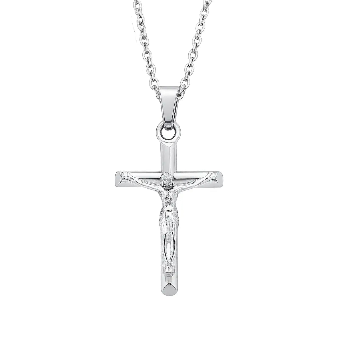 Crucifix Necklace Silver