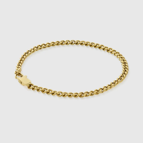 Curb Bracelet 3mm Gold