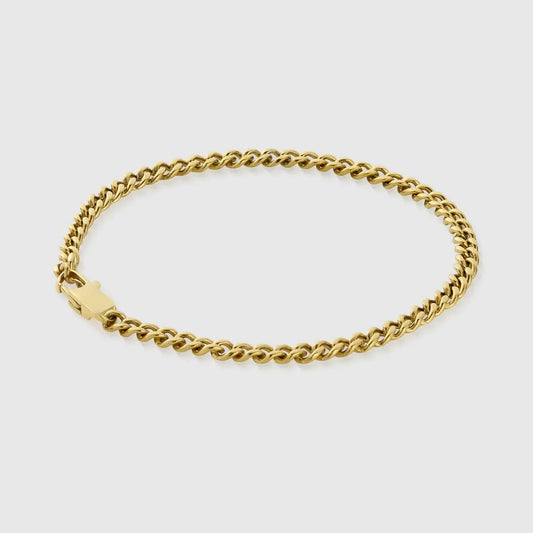 Curb Bracelet 3mm Gold
