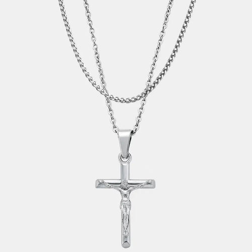 Crucifix Set Silver (Wheat)