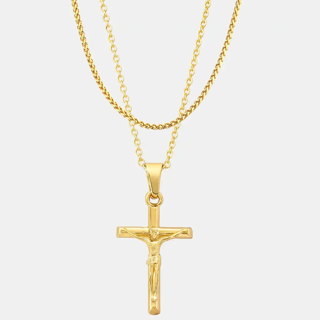 Crucifix Set Gold (Wheat)