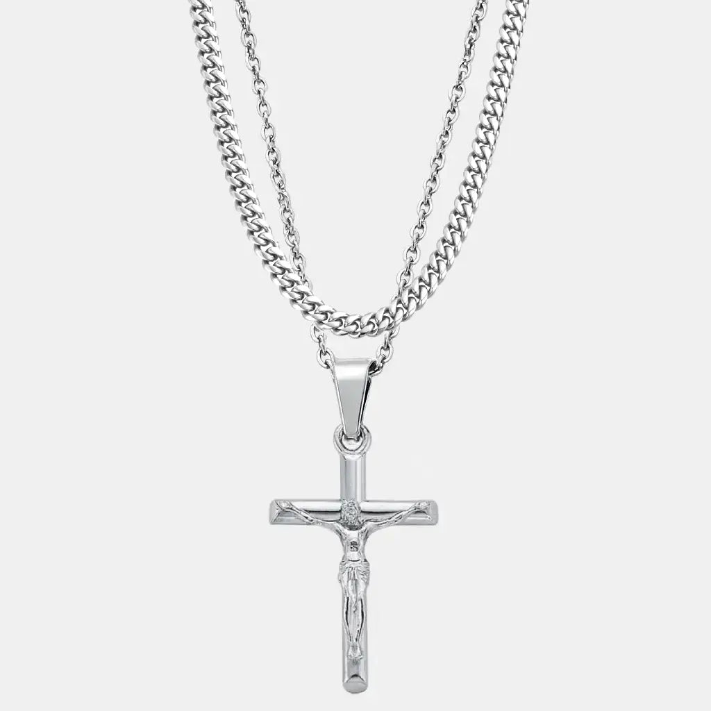 Crucifix Set Silver (Cuban)