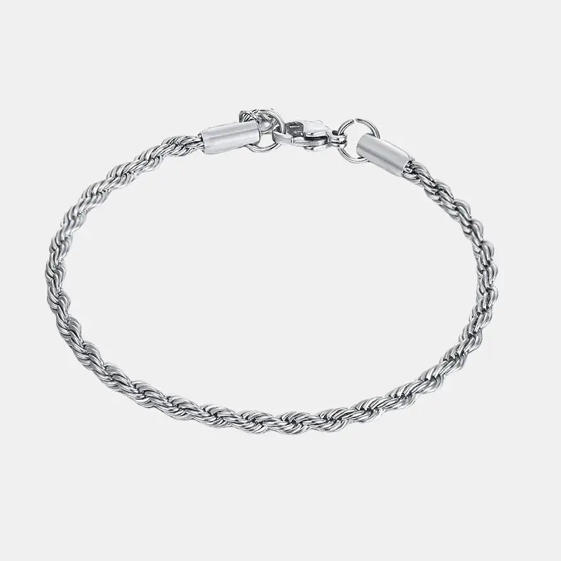 Rope Bracelet 4mm Silver