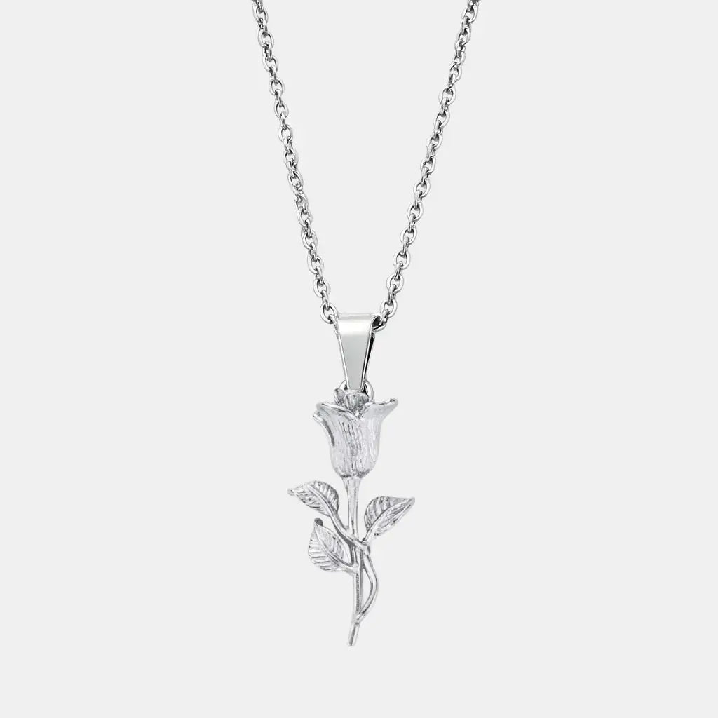 Rose Necklace Silver