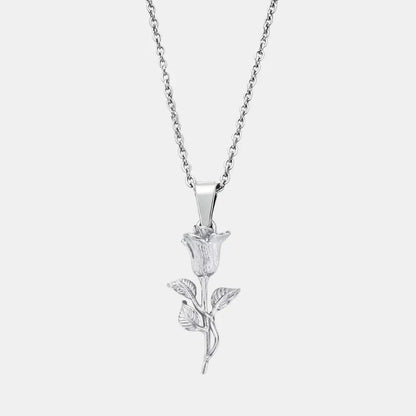 Rose Necklace Silver